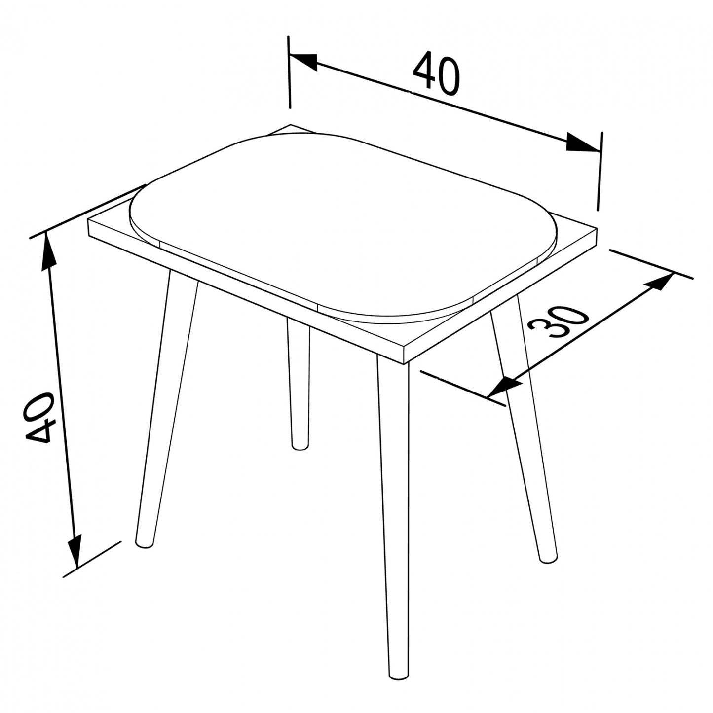 STOOL WITH PILLOW HM9209 SONAMA WHITE 40x30x40Y cm.
