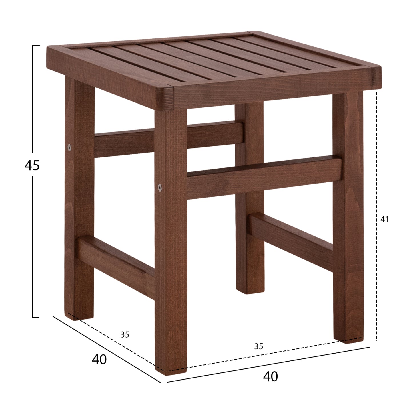 Stool-Table Walnut Soaking Koli 40x40 40Χ40X45cm HM289.02