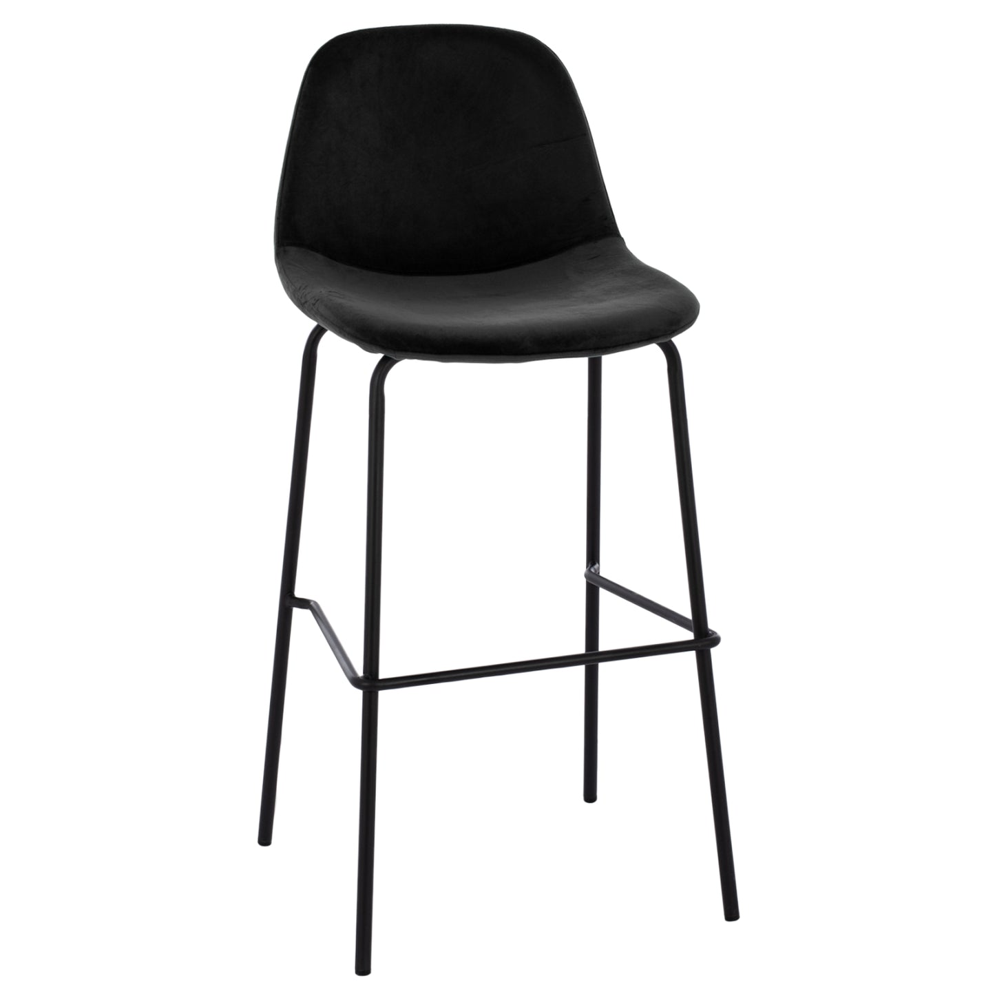 STOOL VINCENT HM8579.14, VELVET BLACK, METAL FRAME 56,5x47x106 cm. image 1