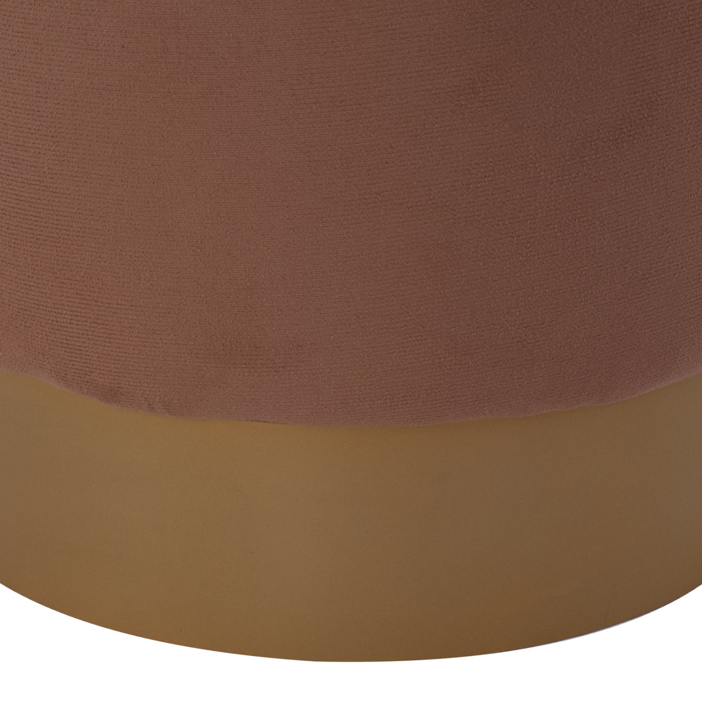 ROUND POUF/STOOL HM9260.04 BROWN FABRIC, GOLD ROUND BASE