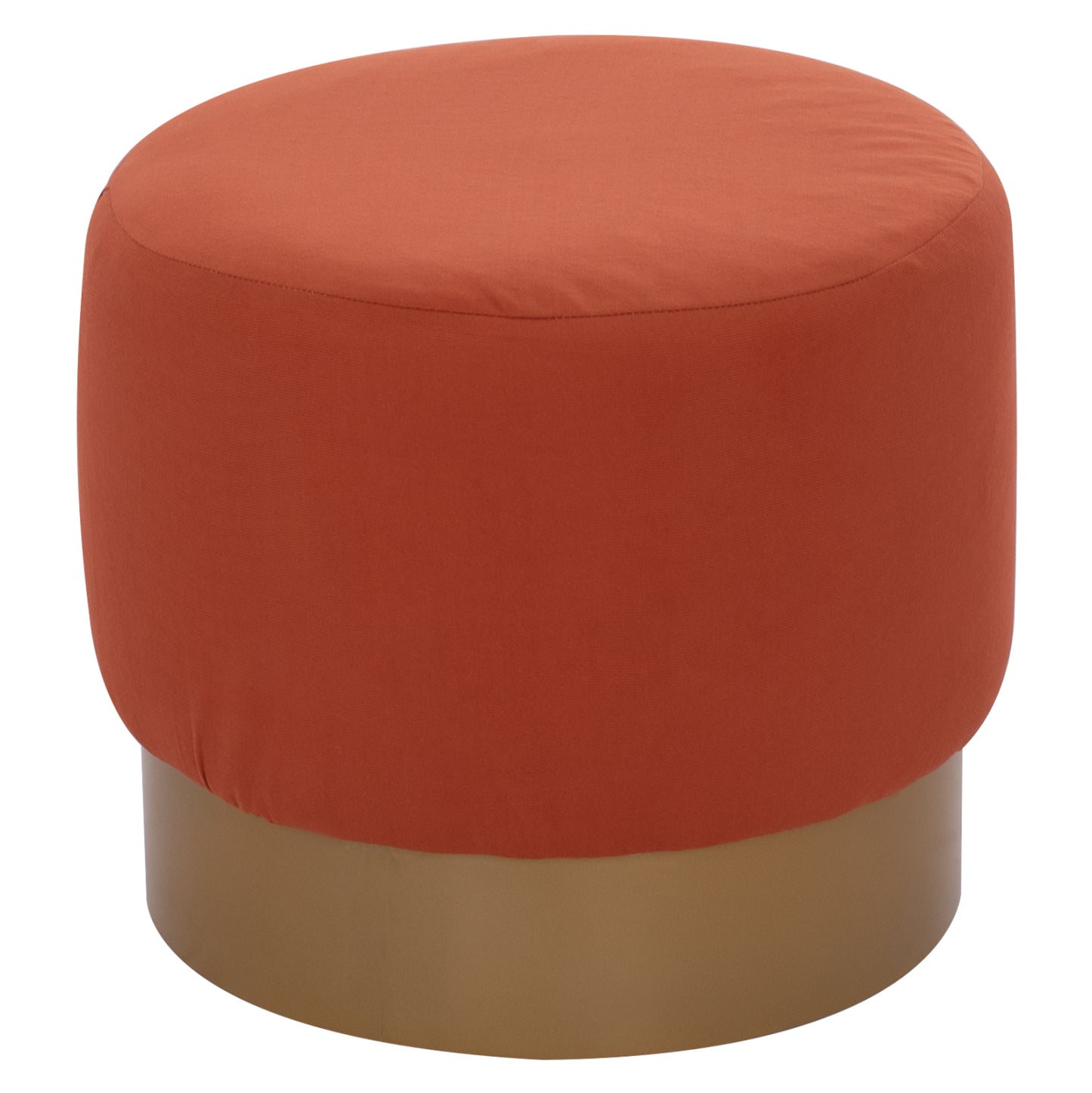 ROUND POUF/STOOL HM9260.02 CORAL FABRIC, GOLD ROUND BASEBASE