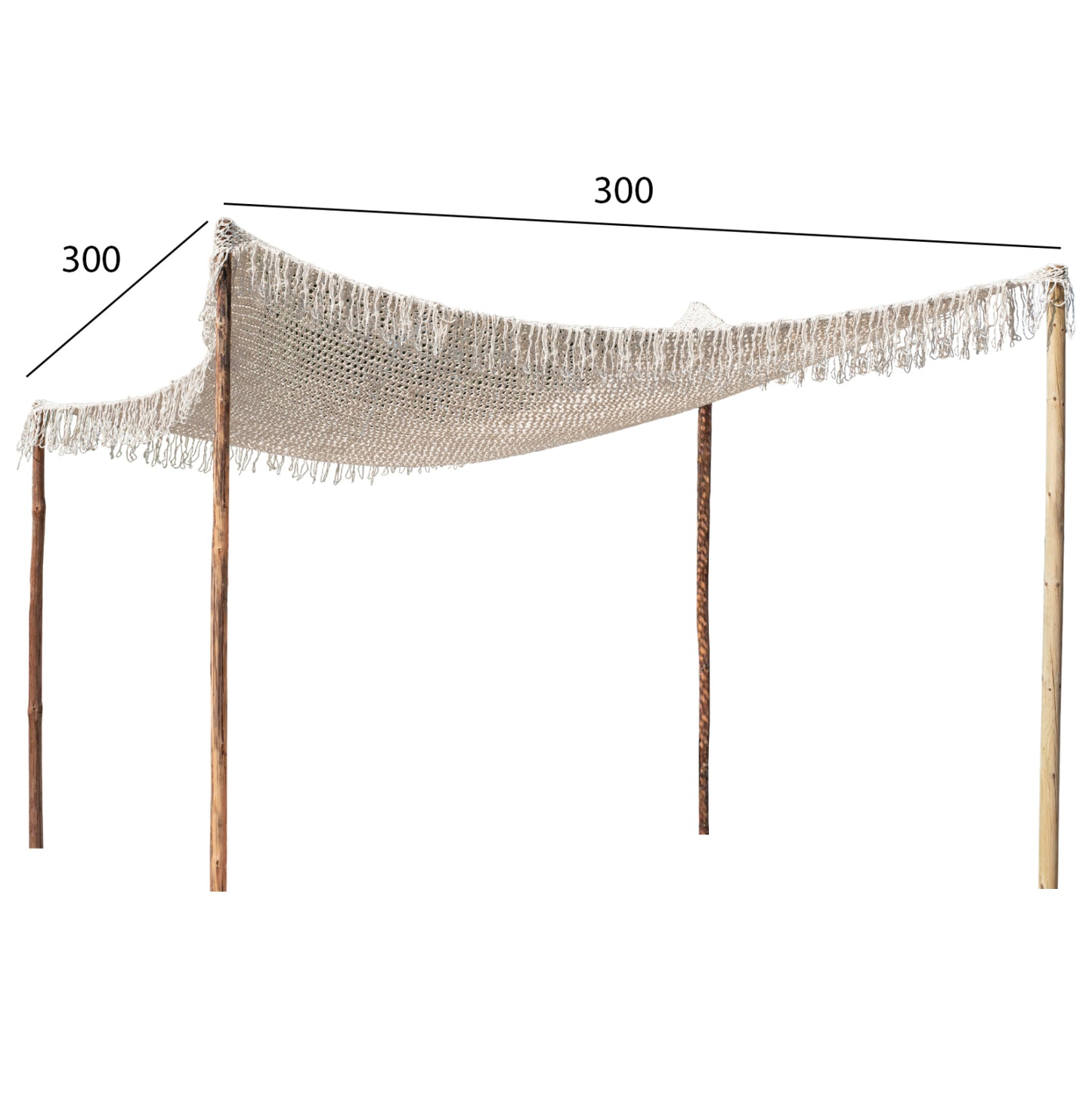 MACRAME SUNSHADE HM5780, BEIGE COLOR, 300X300CM
