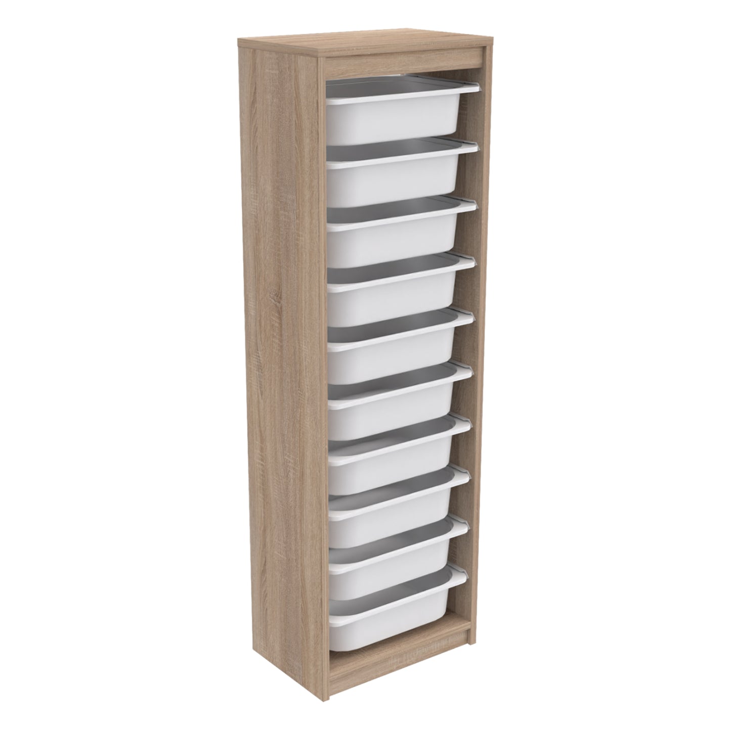 CHEST OF DRAWERS SANI HM18205.03 MELAMINE IN SONAMA-WHITE P.E. DRAWERS 45,5x29,6x144Hcm. image 1