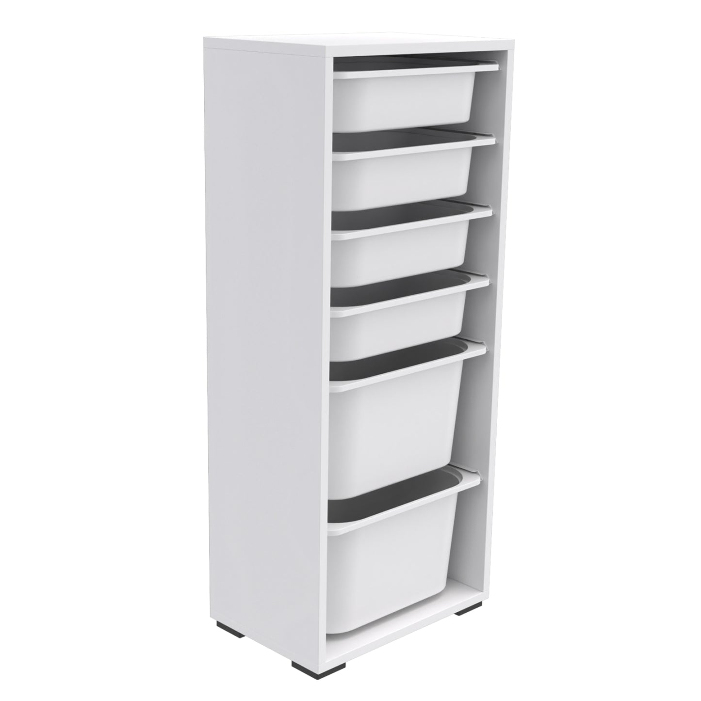 CHEST OF DRAWERS SANI HM18214.01 MELAMINE IN WHITE-6 WHITE P.E. DRAWERS 45,5x30x109Hcm. image 1