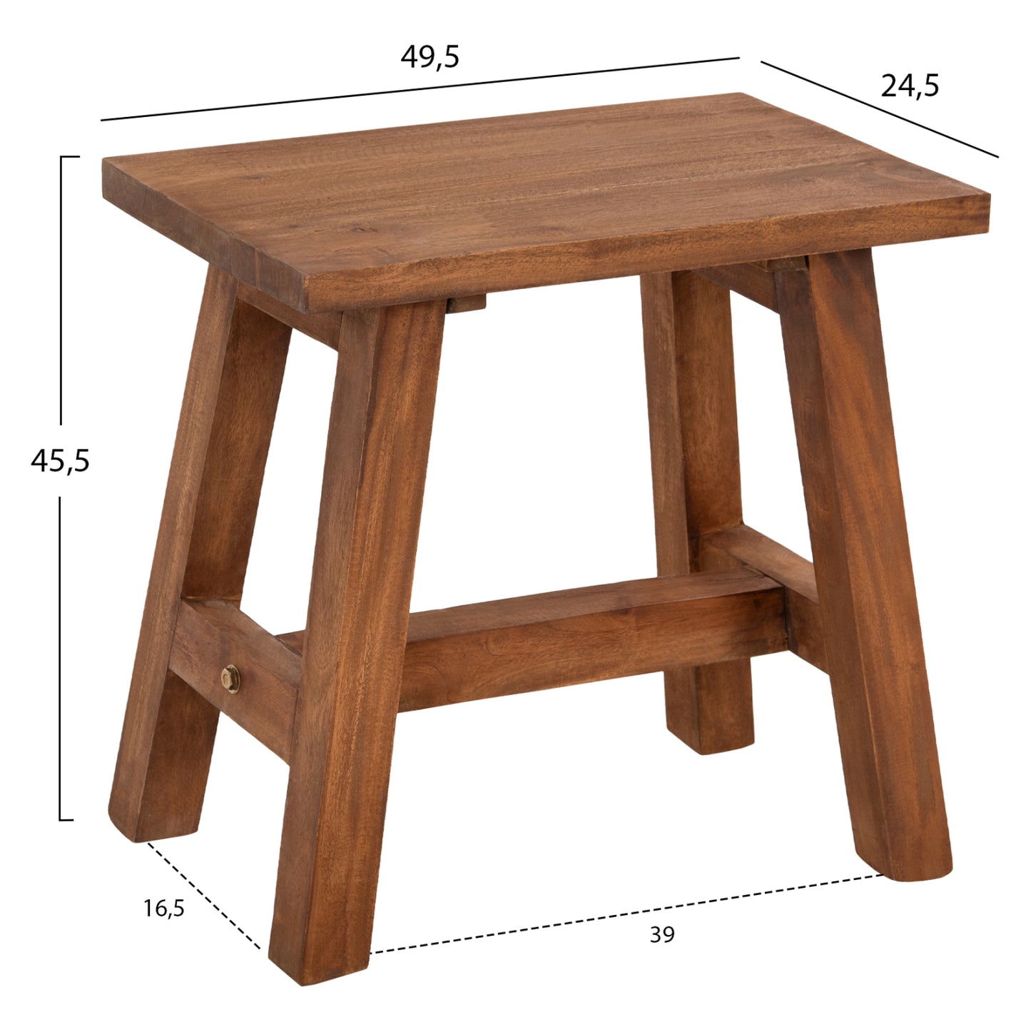 Маса/Стол Ранч от Махагон в Натурален Цвят 49,5x24,5x45,5Hcm