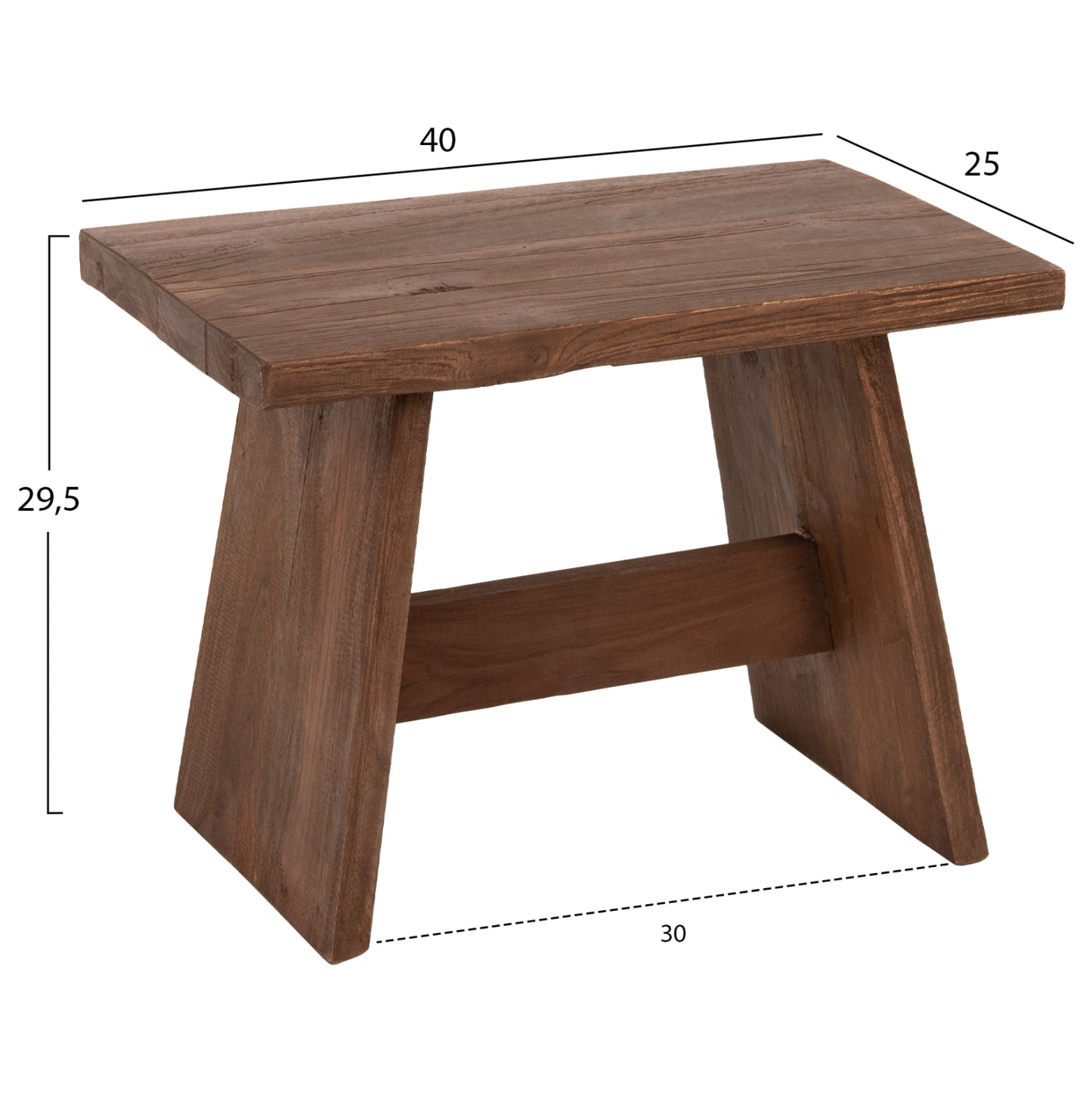 Масичка/Стол от Смесено Дърво с Натурални Цветове 40x25x29,5Hcm