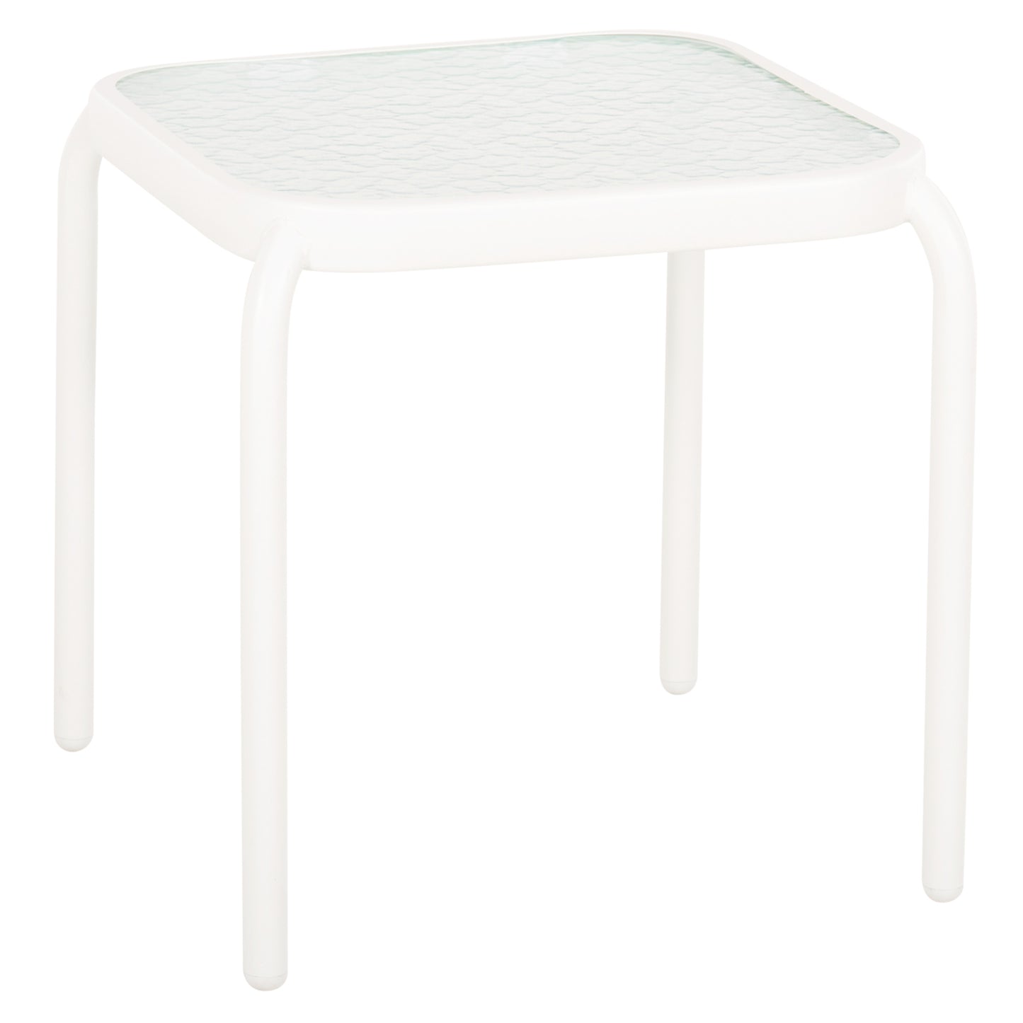 OUTDOOR SIDE TABLE SQUARE DIDO HM5975.02 METAL IN WHITE-GLASS 40x40x40Hcm. image 1