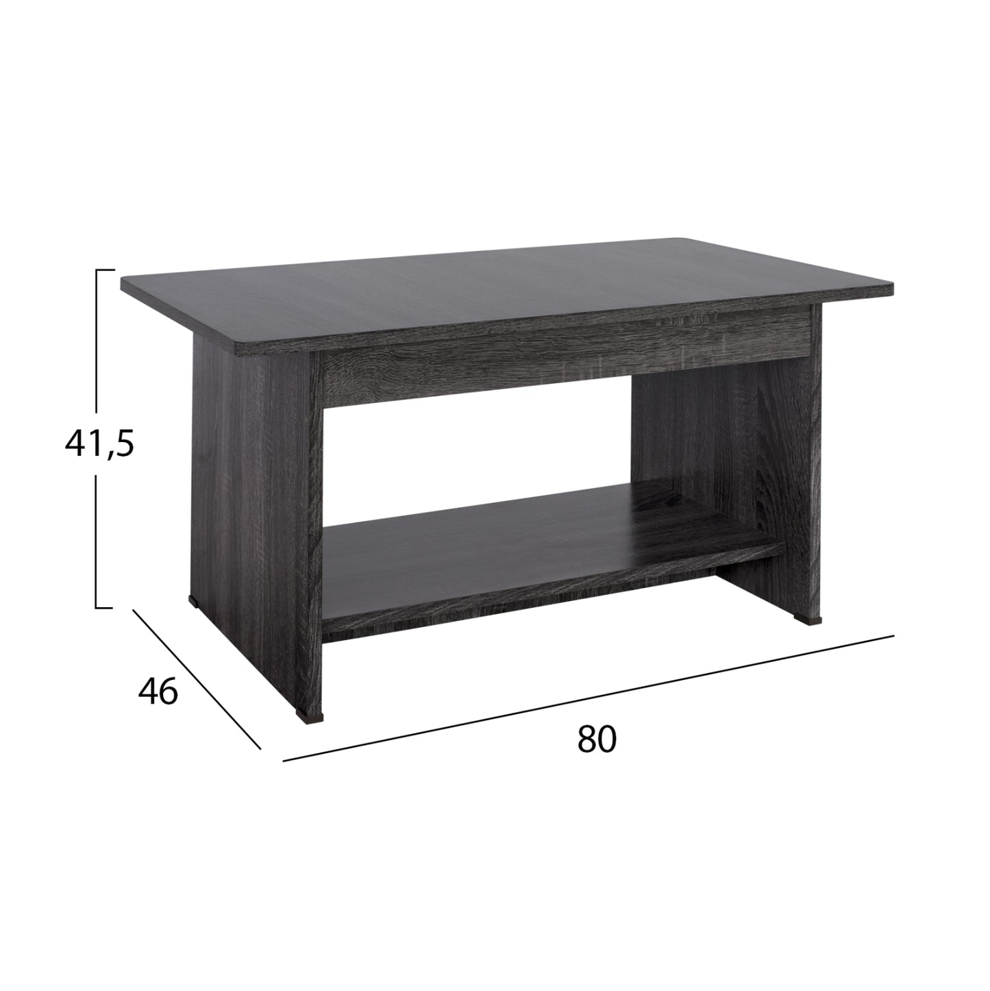 Кафе маса в антрацитно сиво с практичен дизайн 80x46x41,5H