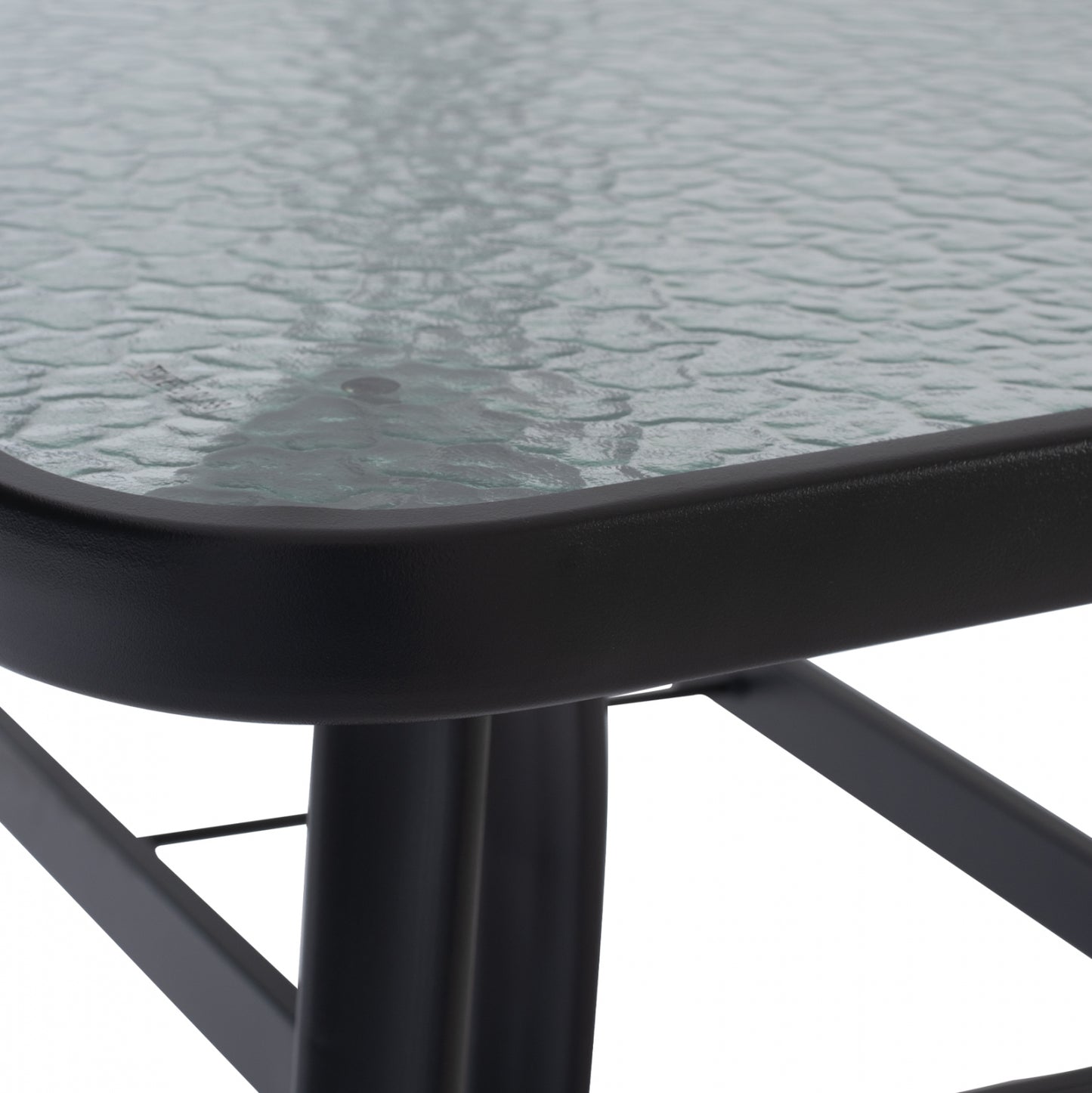 OUTDOOR TABLE BRAVO GREY METAL GLASS TOP WITH UMBRELLA HOLE 120Χ70Χ72Hcm.HM5021.11