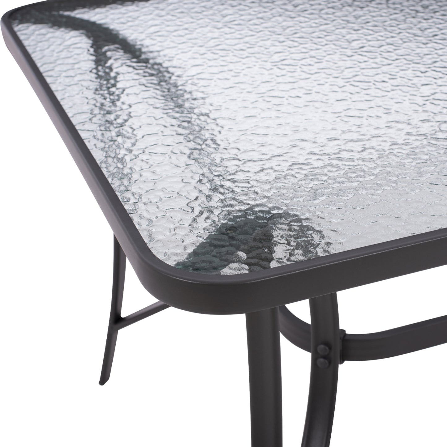 TABLE 150X90Χ75cm. METALLIC RECTANGULAR GRAY WITH UMBRELLA HOLE D38cm HM5145.11