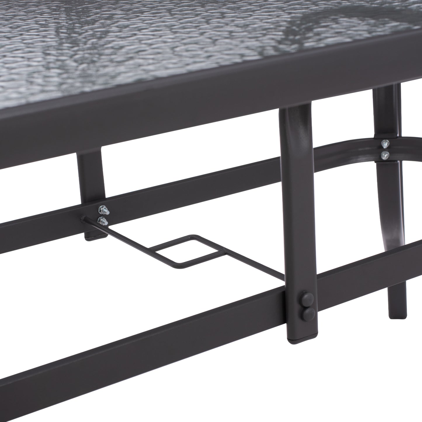 TABLE 150X90Χ75cm. METALLIC RECTANGULAR GRAY WITH UMBRELLA HOLE D38cm HM5145.11