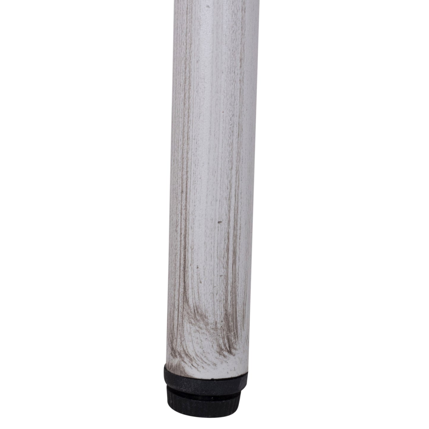 Aluminum Table 70X70X76 Bamboo Look HM5568.01 White Patina with Glass