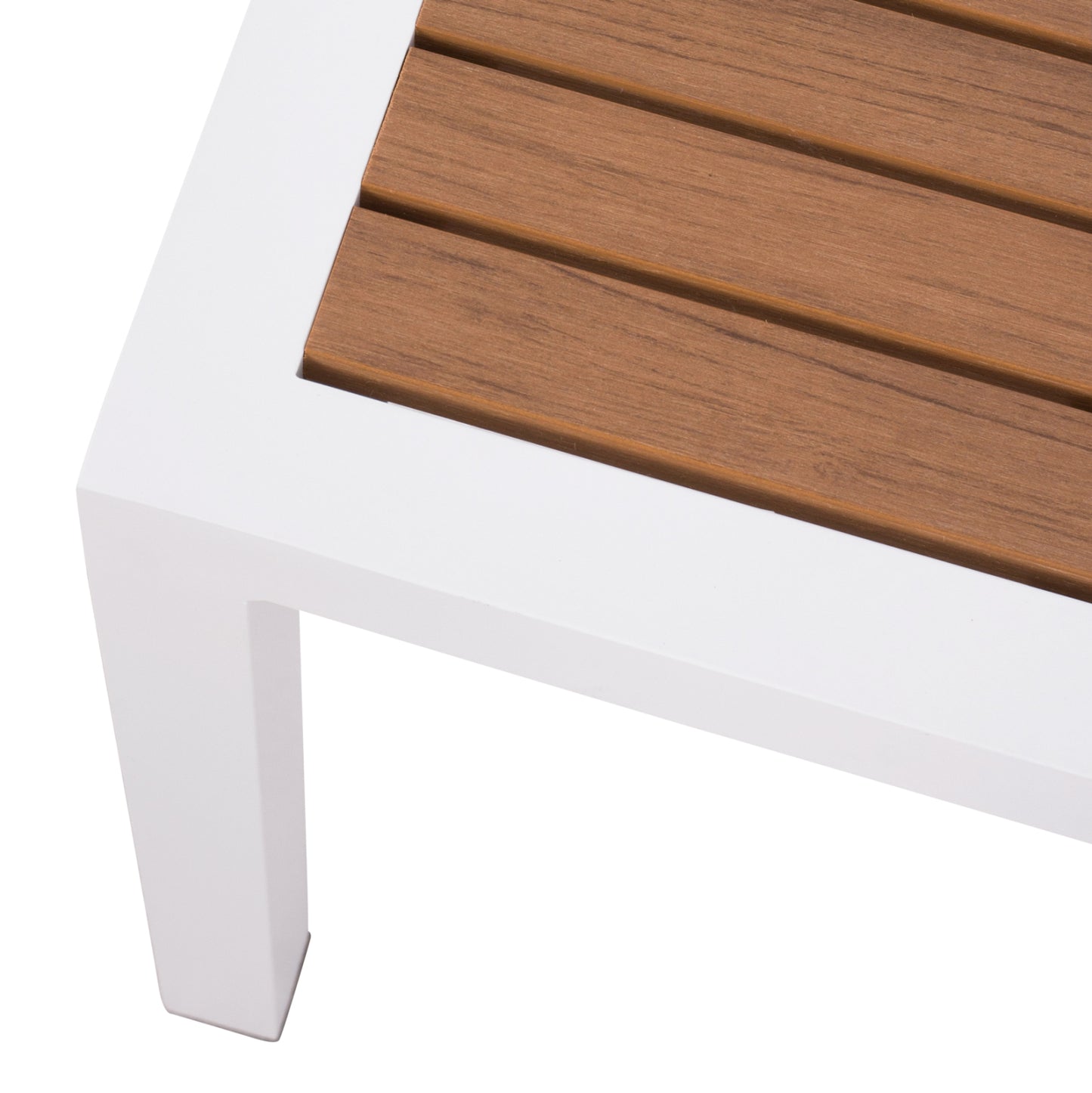 Aluminum Table HM5403.01 White with Polywood 45Χ45Χ45,5
