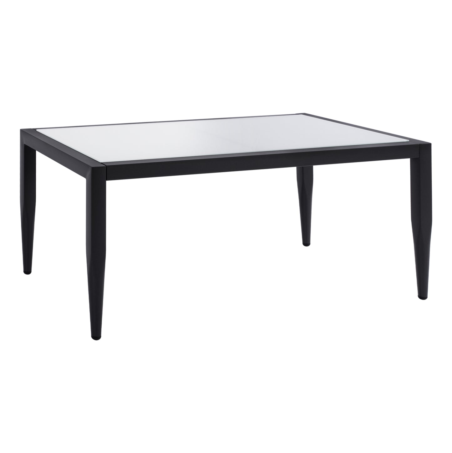 Aluminum Table HM5551.02 in grey color with glass 100x58x46cm image 1