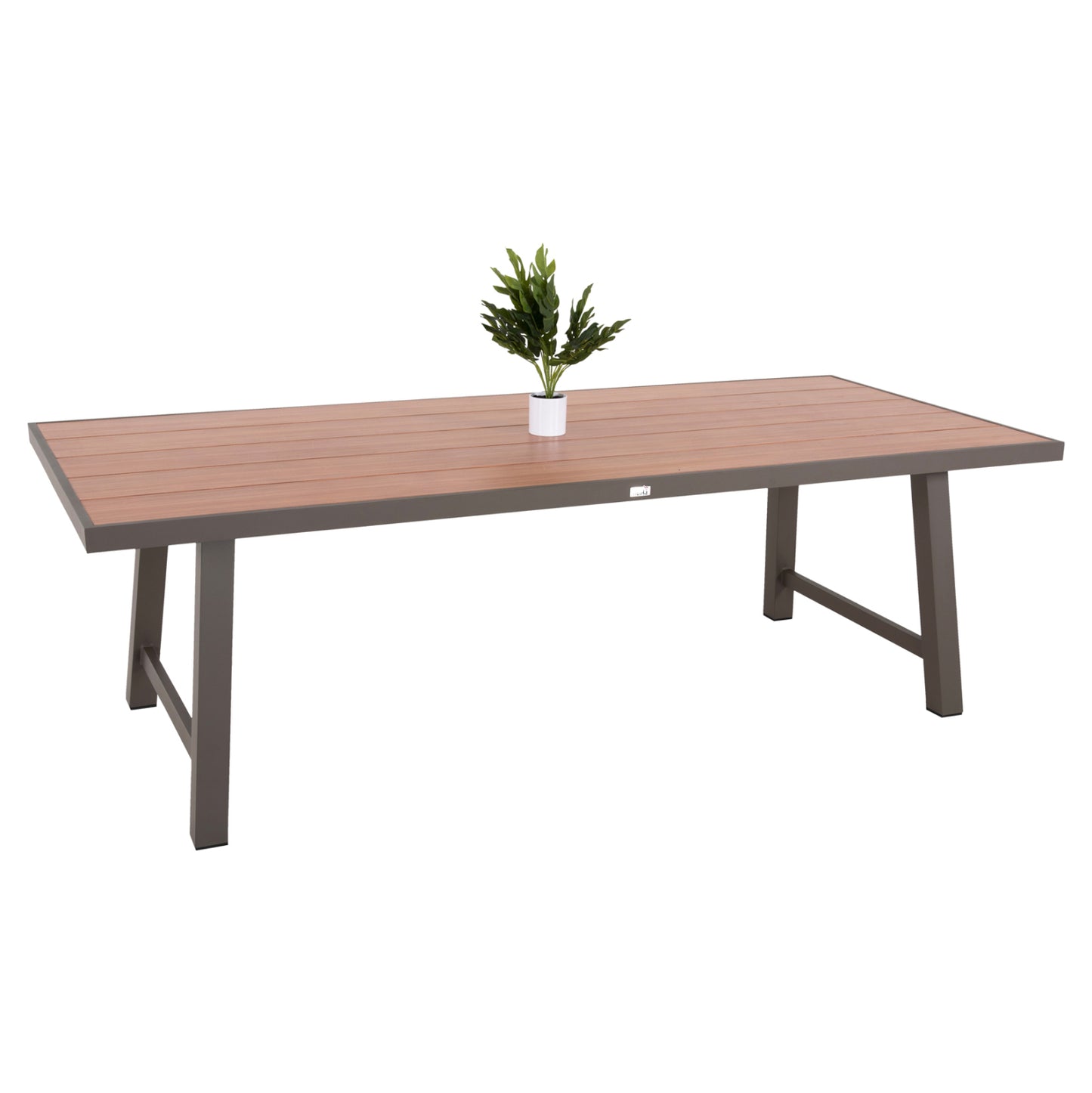OUTDOOR ALUMINUM TABLE GOBAR HM6060.04 CHAMPAGNE WITH WOOD-LIKE TABLETOP 240Χ105Χ75Hcm. image 1