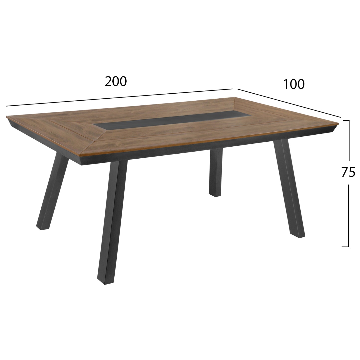 Aluminum Table with polywood 200x100 Grey HM5131.12