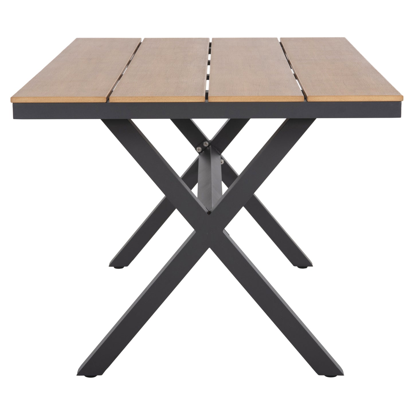 ALUMINUM RECTANGULAR TABLE TAWNEE HM6037.01 ANTHRACITE COLOR-POLYWOOD IN NATURAL WOOD 150x89,5x73H