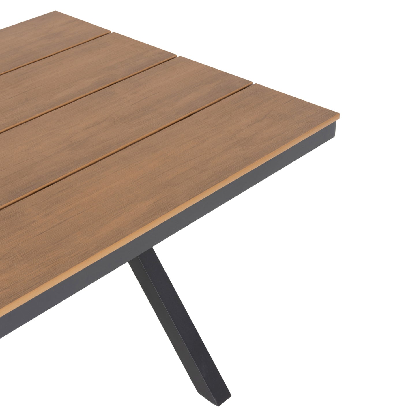 ALUMINUM RECTANGULAR TABLE TAWNEE HM6037.01 ANTHRACITE COLOR-POLYWOOD IN NATURAL WOOD 150x89,5x73H