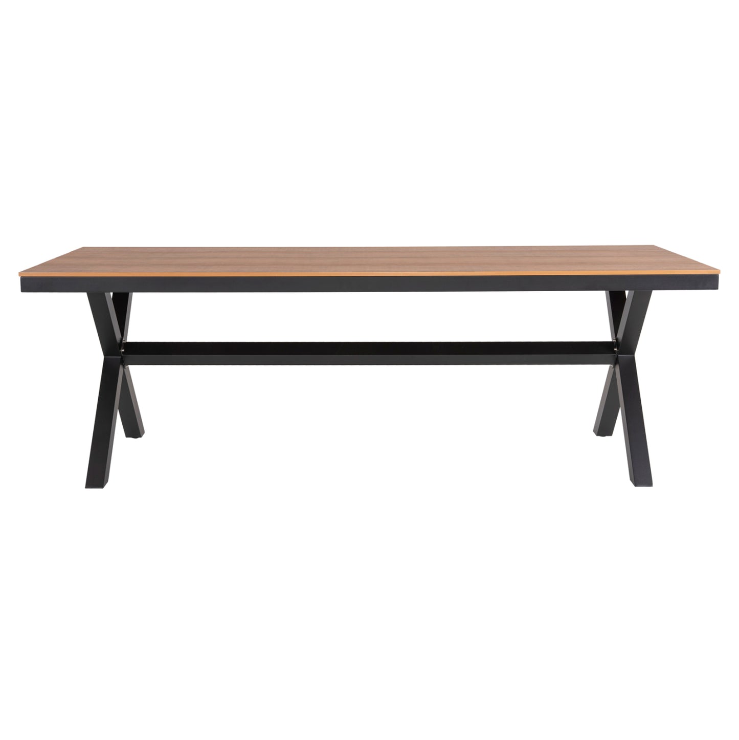 ALUMINUM RECTANGULAR TABLE TAWNEE HM6039.01 ANTHRACITE-POLYWOOD IN NATURAL WOOD 219,5x89,5x73cm.