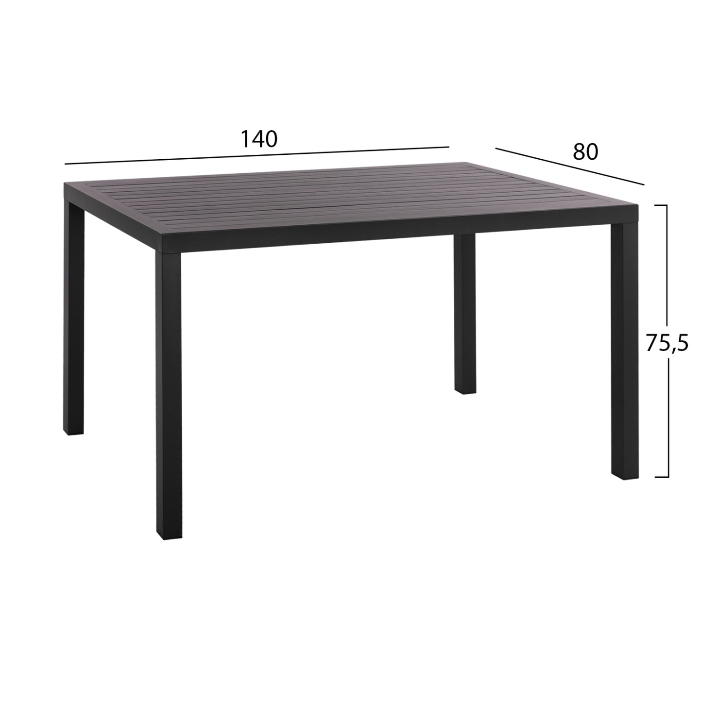 Aluminum table 140x80 Grey HM5571.02