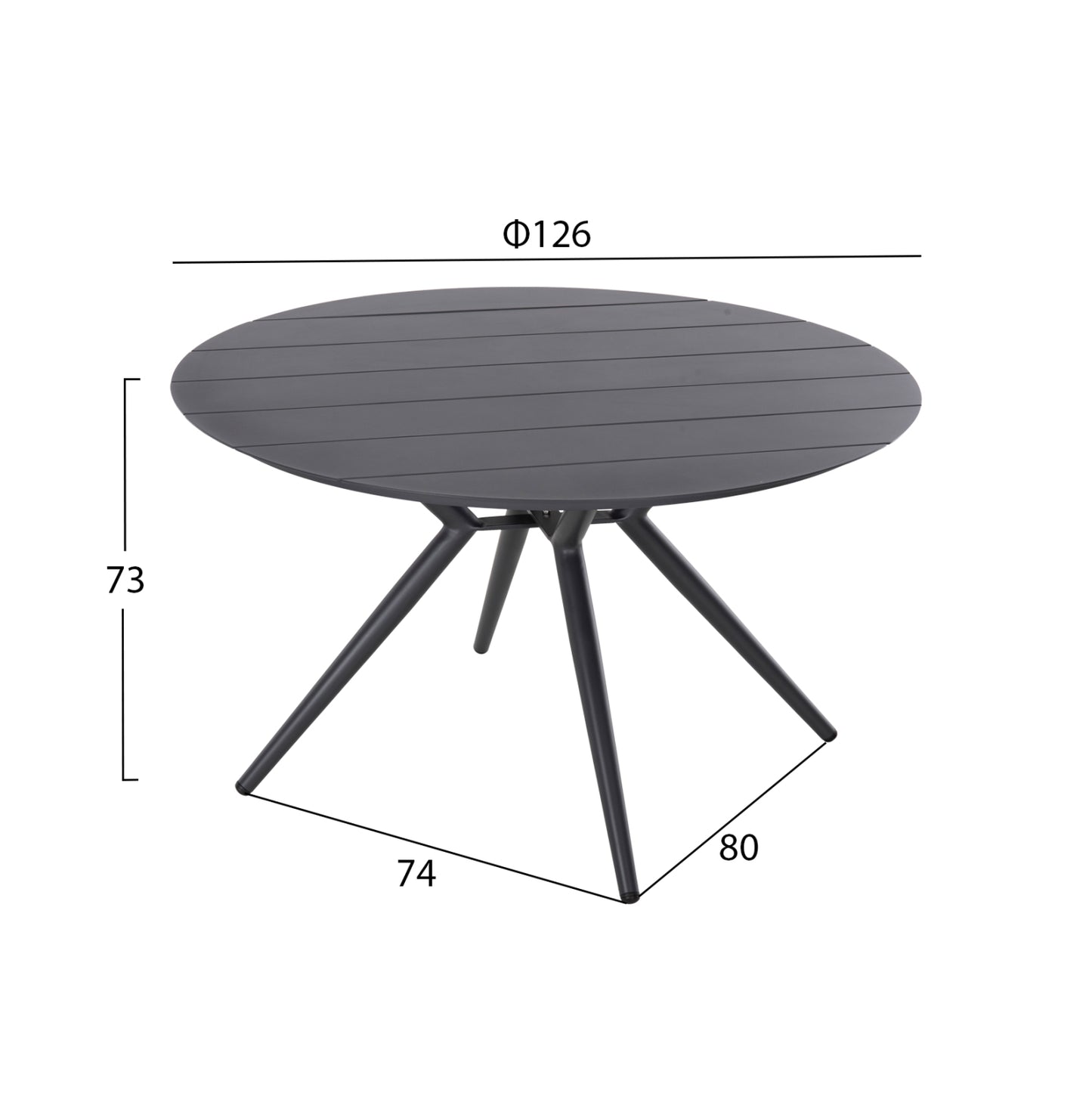 OUTDOOR TABLE ROUND HIGER HM6061.03 ANTHRACITE ALUMINUM Φ126Χ73Hcm.