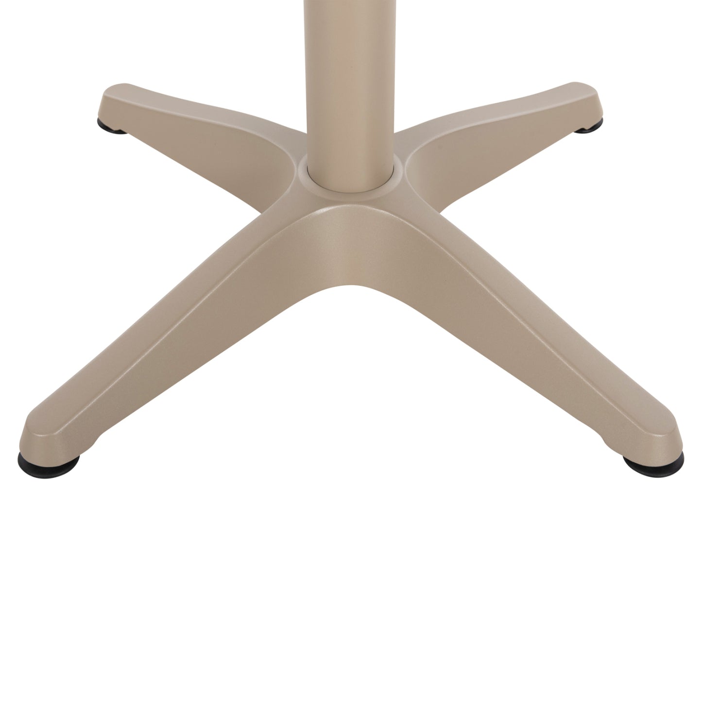 ALUMINUM ROUND TABLE ALEXA HM6086.04 CHAMPAGNE-POLYWOOD TOP IN NATURAL COLOR Φ60x73Hcm.