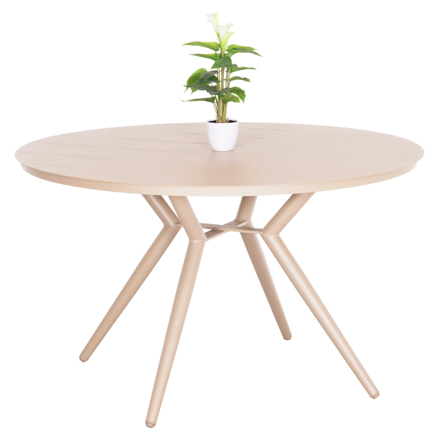 ROUND ALUMINUM TABLE HIGER HM6290.04 CAPPUCCINO Φ126x74Hcm. image 1