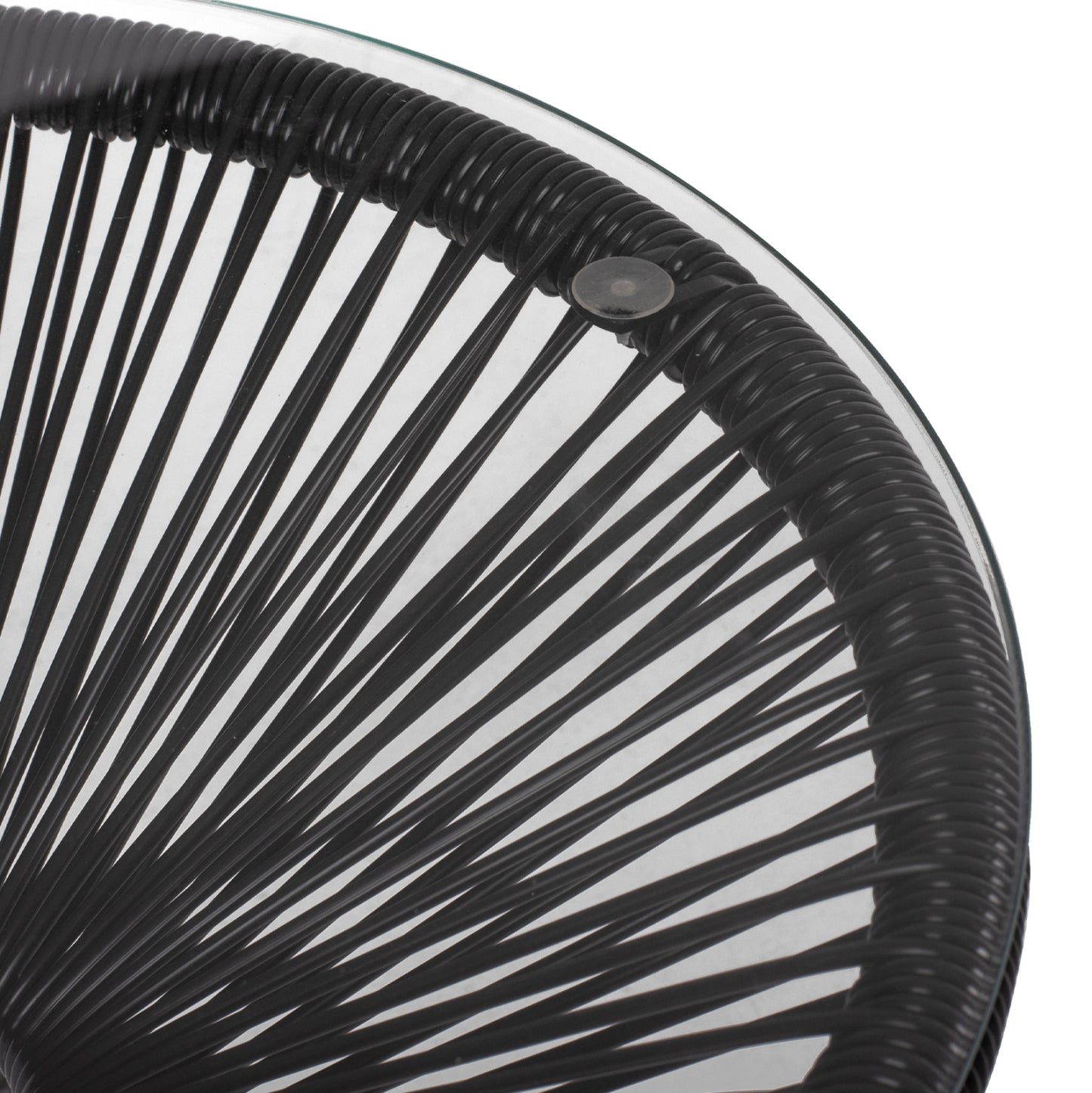 SIDE TABLE ALLEGRA PROFESSIONAL BLACK METAL AND BLACK RATTAN HM5874.01 D47x45Hcm.