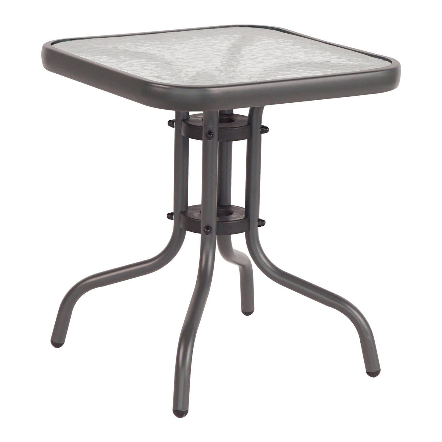 COFFEE TABLE FIGO HM6067.01 METAL IN GREY-TEMPERED GLASS TOP 45x45x51Hcm. image 1
