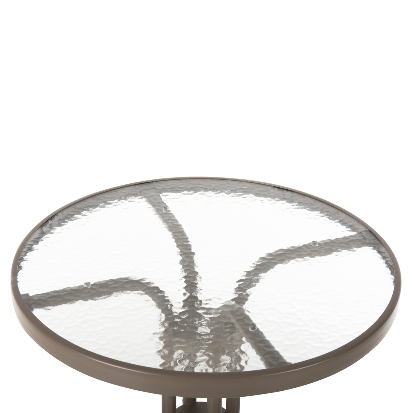 OUTDOOR ROUND TABLE LIMA HM5079.04 METAL IN CHAMPAGNE COLOR-GLASS TABLETOP Φ60x70Hcm