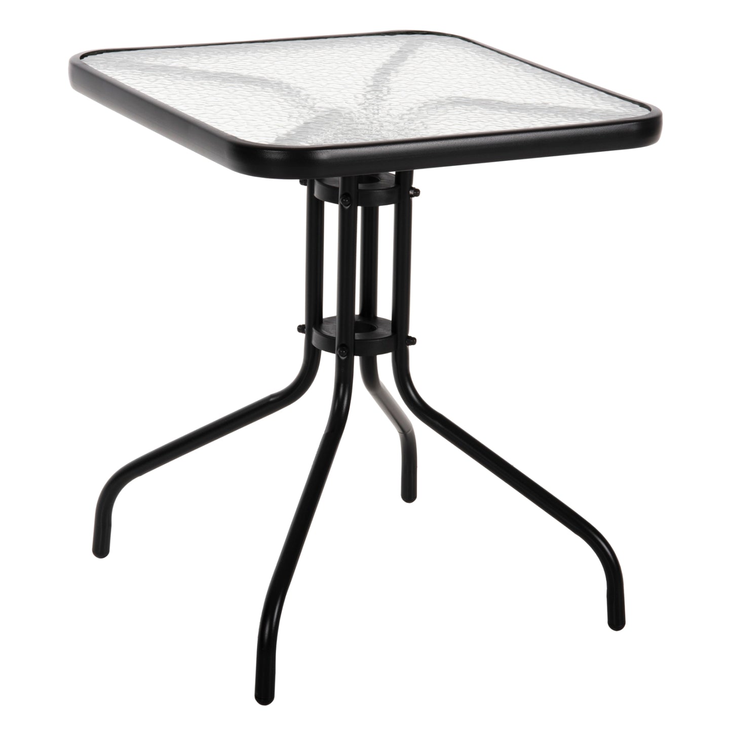 OUTDOOR TABLE SQUARE FIGO HM5035.03 BLACK METAL-GLASS TABLETOP 60Χ60Χ70Hcm image 1