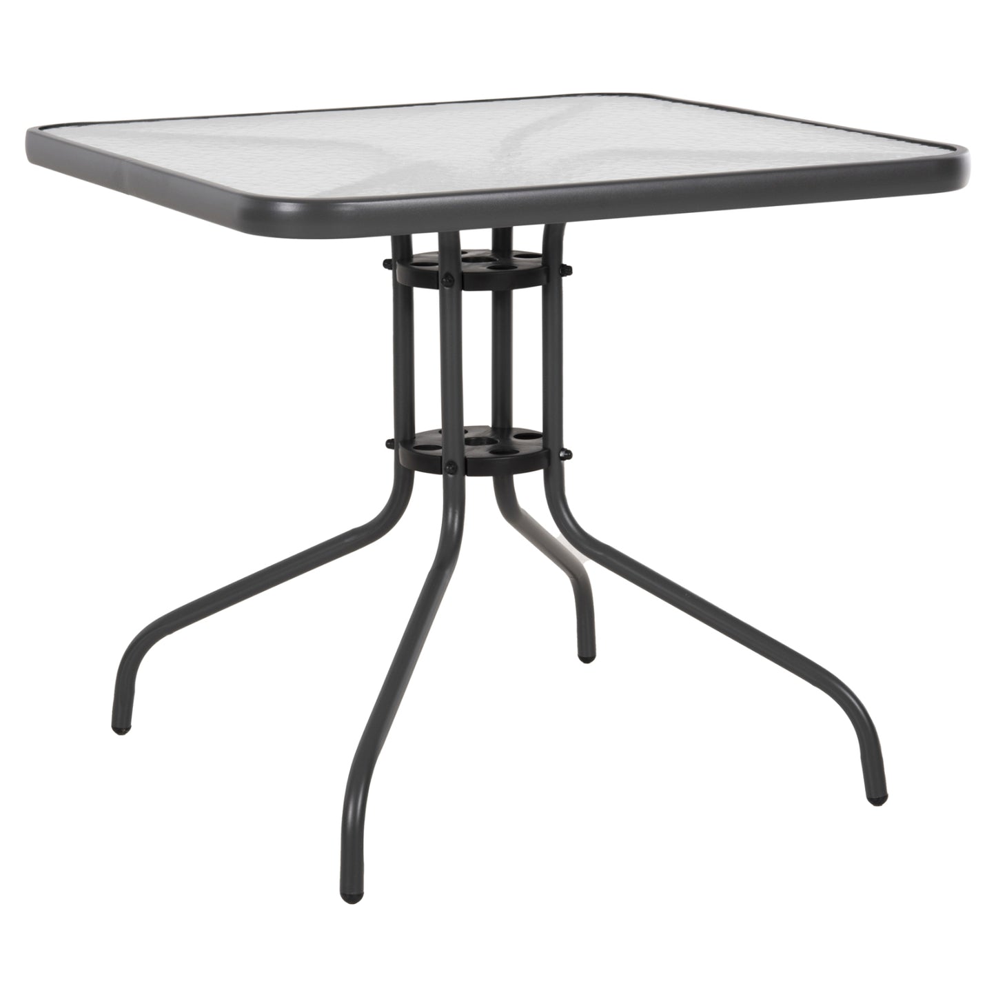 OUTDOOR TABLE SQUARE FIGO HM5972.01 GREY METAL-GLASS TABLETOP 80Χ80Χ71Hcm image 1