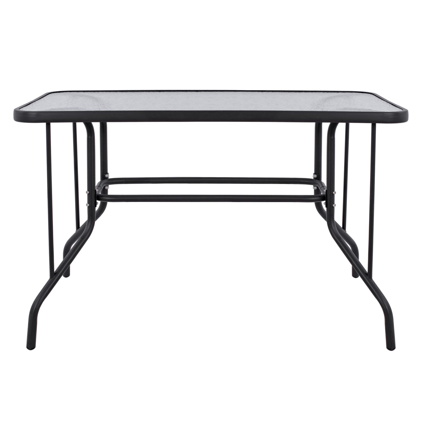 OUTDOOR METALLIC TABLE ADAM HM5020.01 DARK GREY WITH SAFETY GLASS TOP 110Χ60Χ71Hcm.