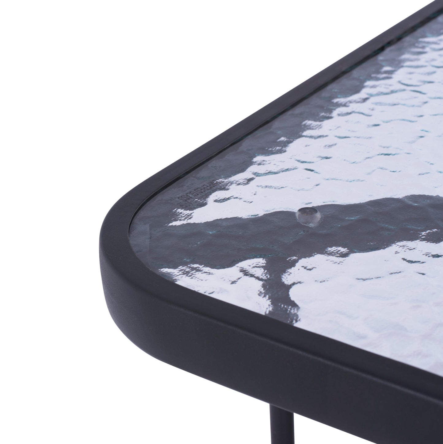 OUTDOOR METALLIC TABLE ADAM HM5020.01 DARK GREY WITH SAFETY GLASS TOP 110Χ60Χ71Hcm.