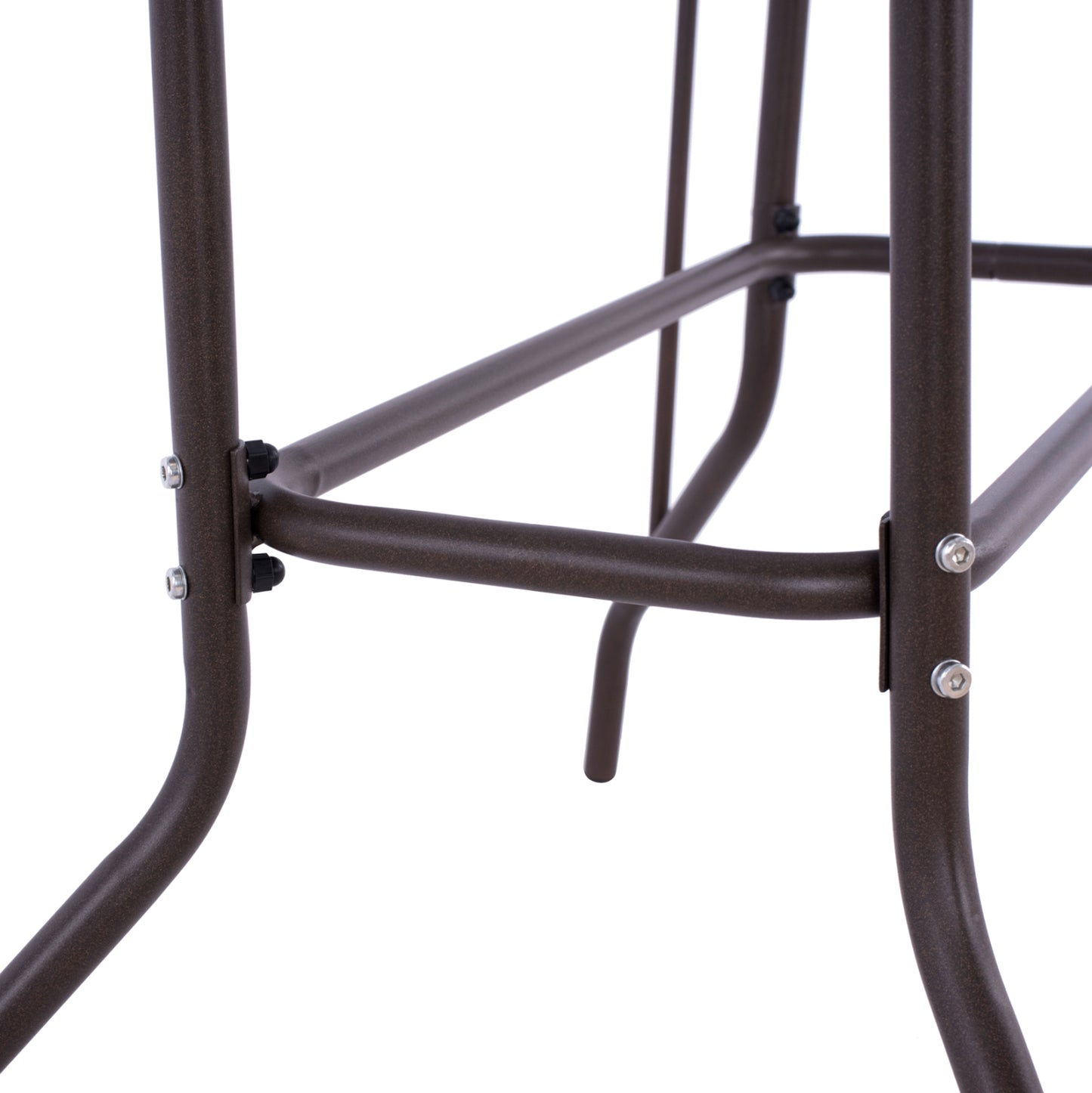OUTDOOR METALLIC TABLE ADAM HM5020.02 BROWN WITH REINFORCED GLASS TOP 110Χ60Χ71Hcm.