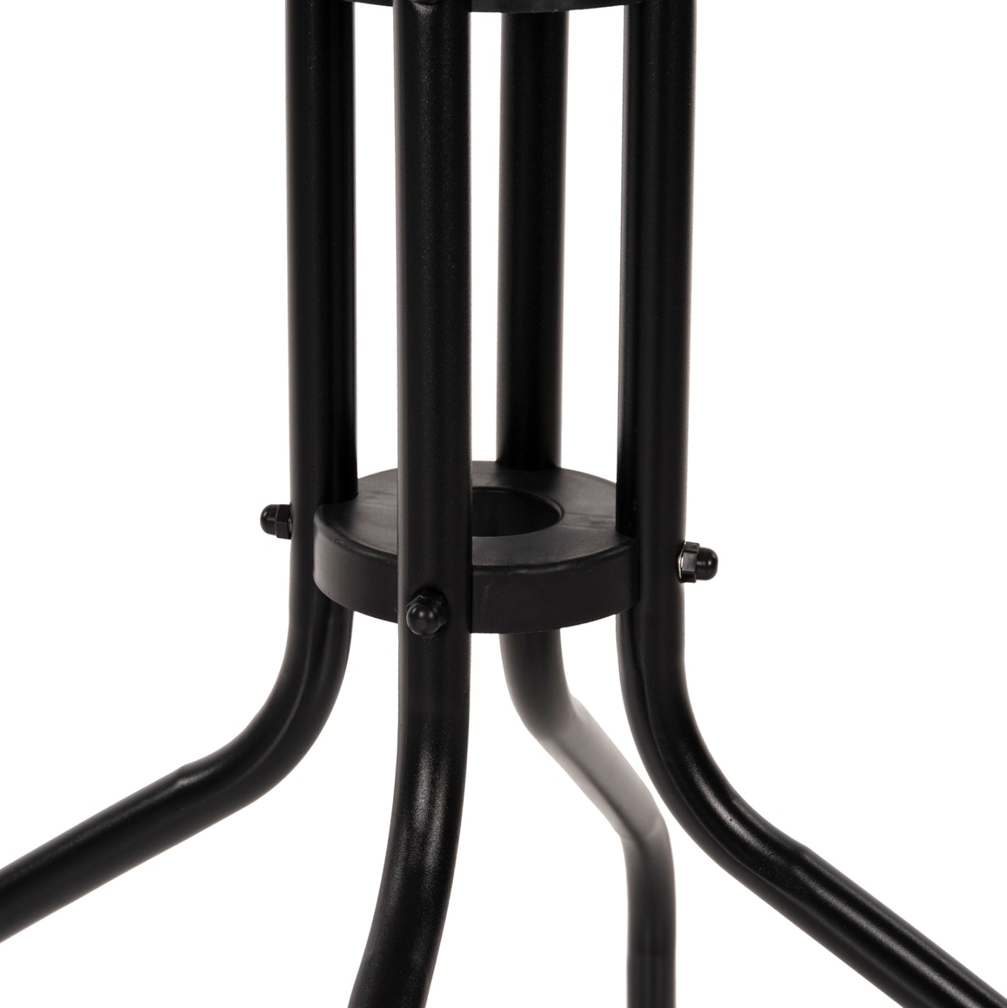 TABLE LIMA HM5079.03 METAL BLACK WITH TEMPERED GLASS TOP Φ60x68Hcm.