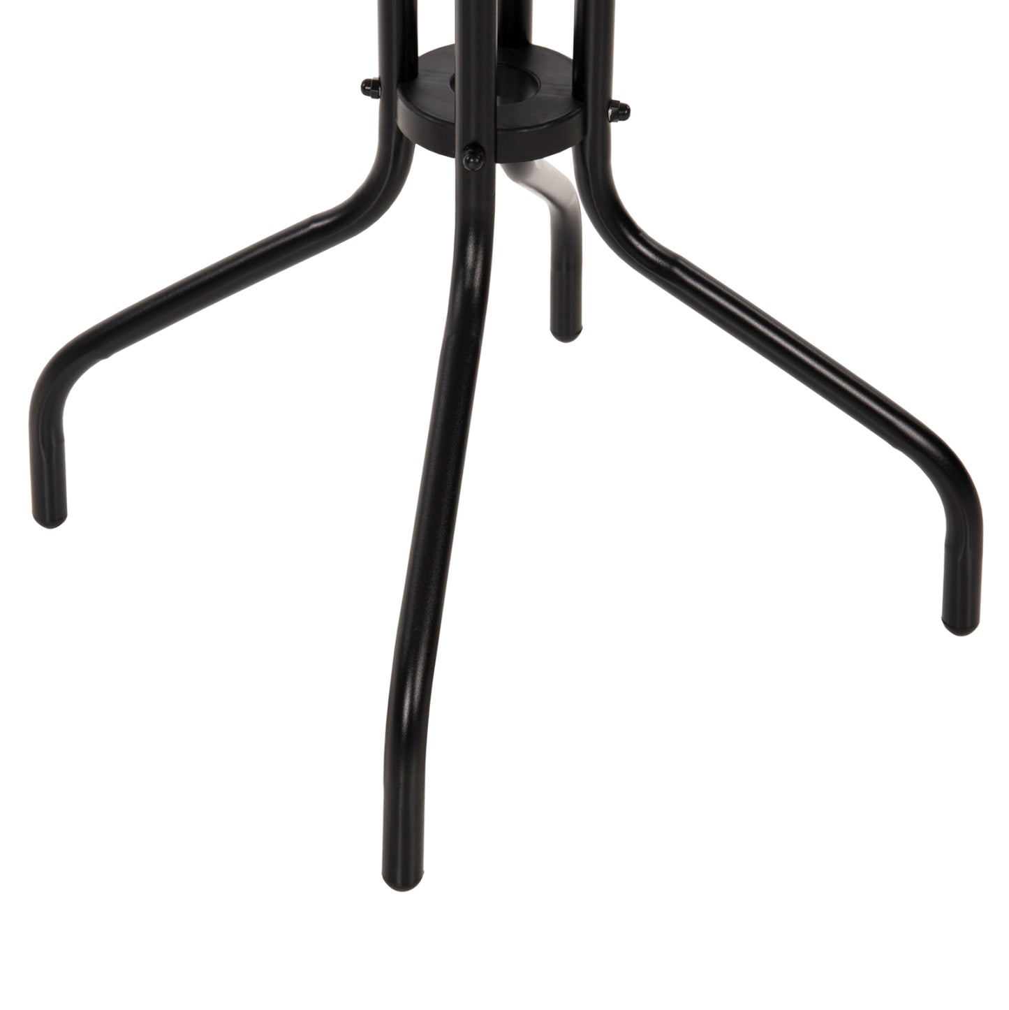 TABLE LIMA HM5079.03 METAL BLACK WITH TEMPERED GLASS TOP Φ60x68Hcm.