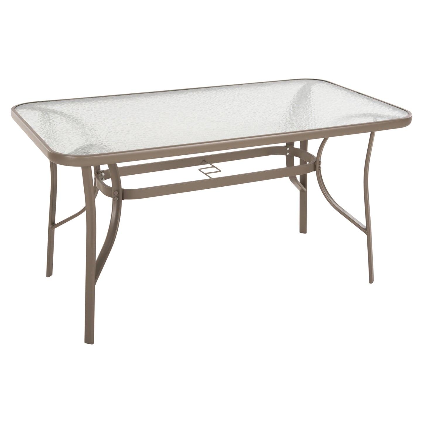 TABLE BRUNO HM5106.04 METALLIC IN CHAMPAGNE COLOR WITH TEMPERED GLASS TABLETOP 140Χ80Χ71Hcm. image 1