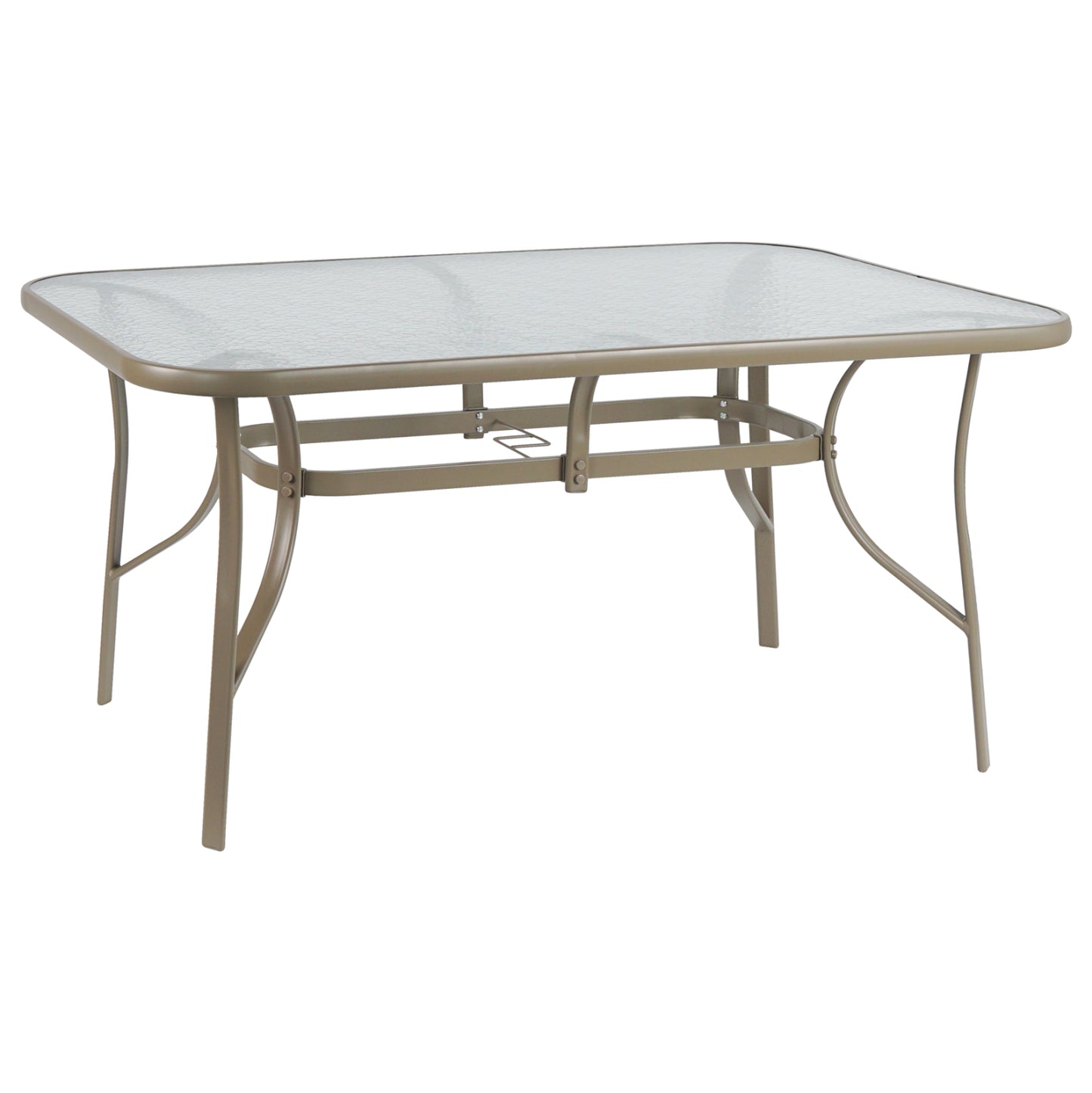DINING TABLE BRUNO HM5145.04 METAL IN CHAMPAGNE COLOR-TEMPERED GLASS 150Χ90Χ72Hcm. image 1