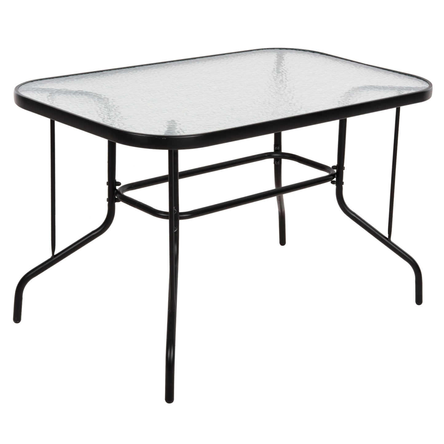 OUTDOOR METALLIC TABLE ADAM HM5679.03 BLACK WITH REINFORCED GLASS TOP 120Χ70Χ70Hcm. image 1