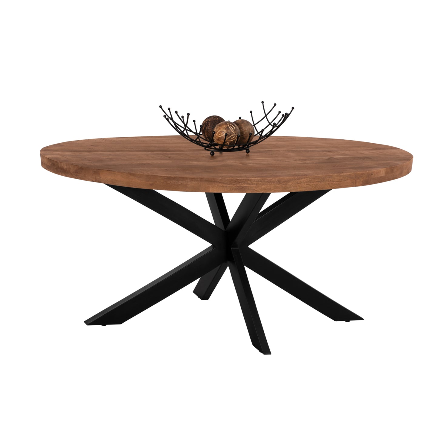 Dining Table Oval LEVINHO HM8482.11 solid mango wood 160x90x77H image 1