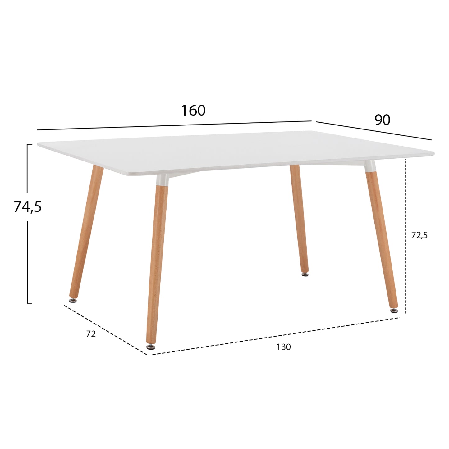 Минималистично Кухненско Трапезно Табло Бяло MDF, 160x90x74