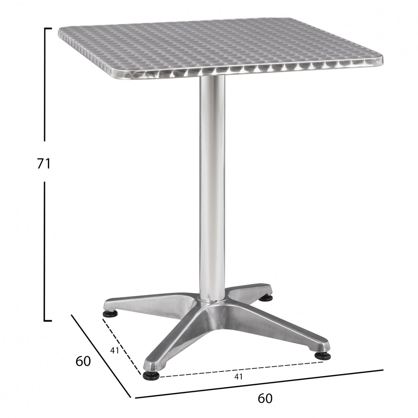 Rectangular Table Frodo Aluminum 60x60x72Η cm 4legs HM5016