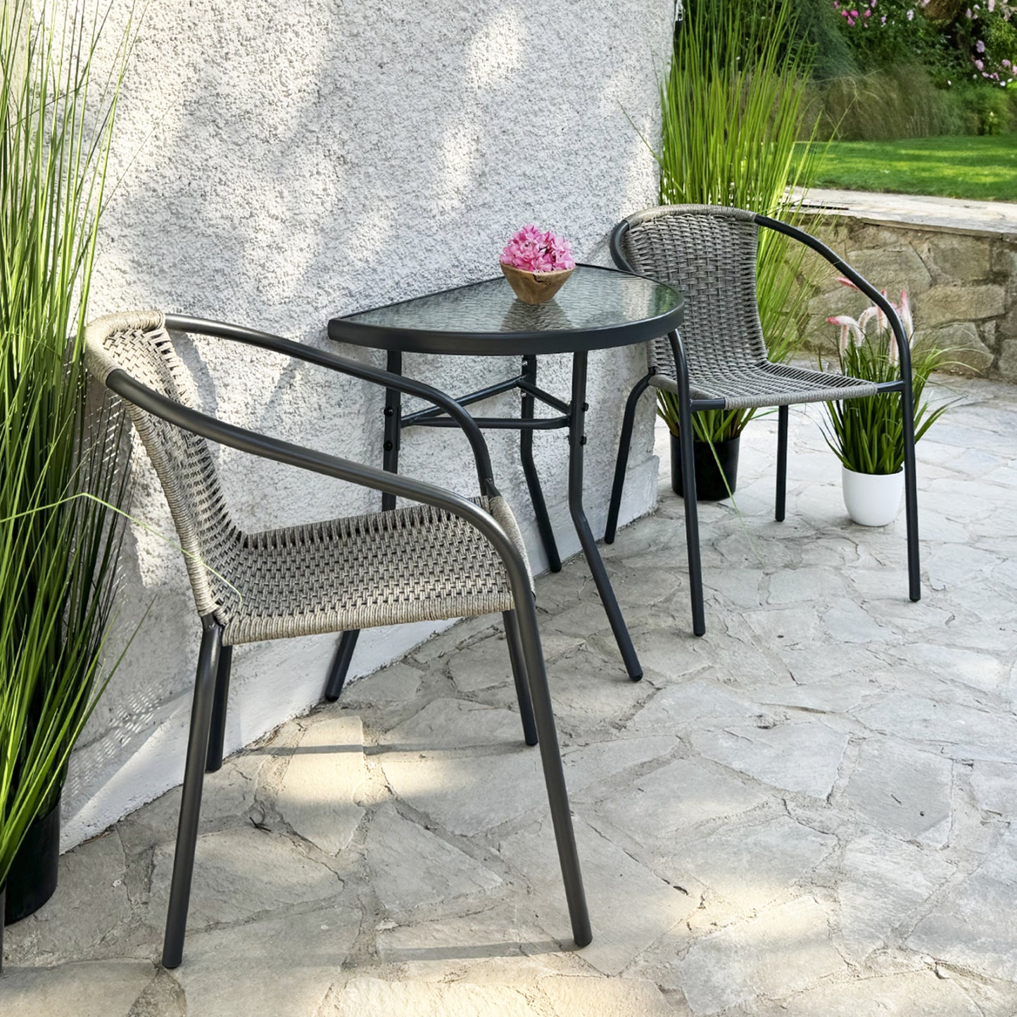 SEMICIRCULAR TABLE LIMA HM5967.02 METAL IN BROWN WITH GLASS TOP 70x40x64,5Hcm.