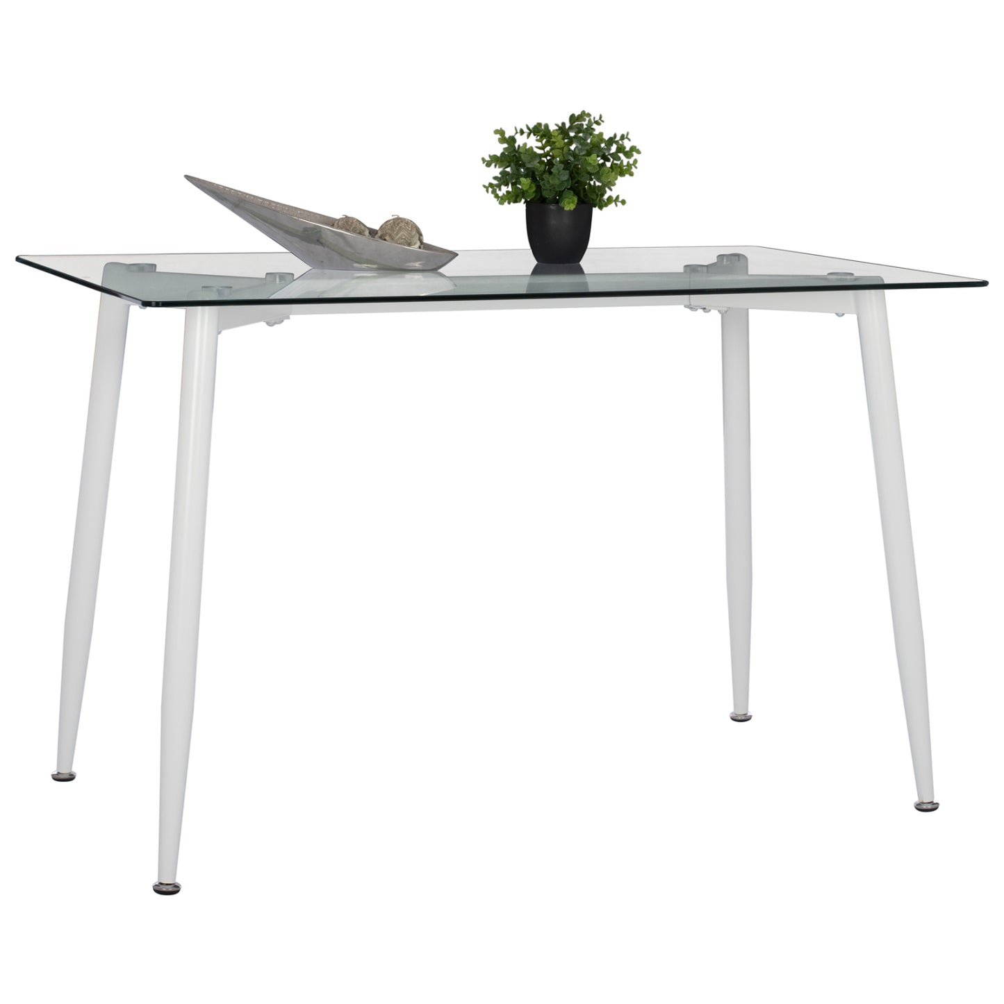 DINING TABLE WHITE METAL LEGS -GLASS HM8498.03 120X70X75H image 1