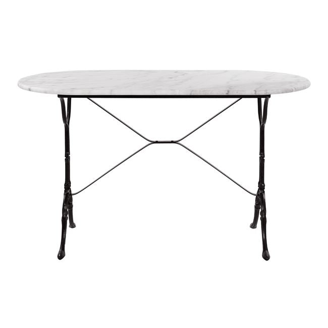 Table with base from cast iron HM440 with marble oval 120x59x72