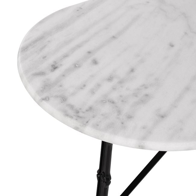 Table with base from cast iron HM440 with marble oval 120x59x72