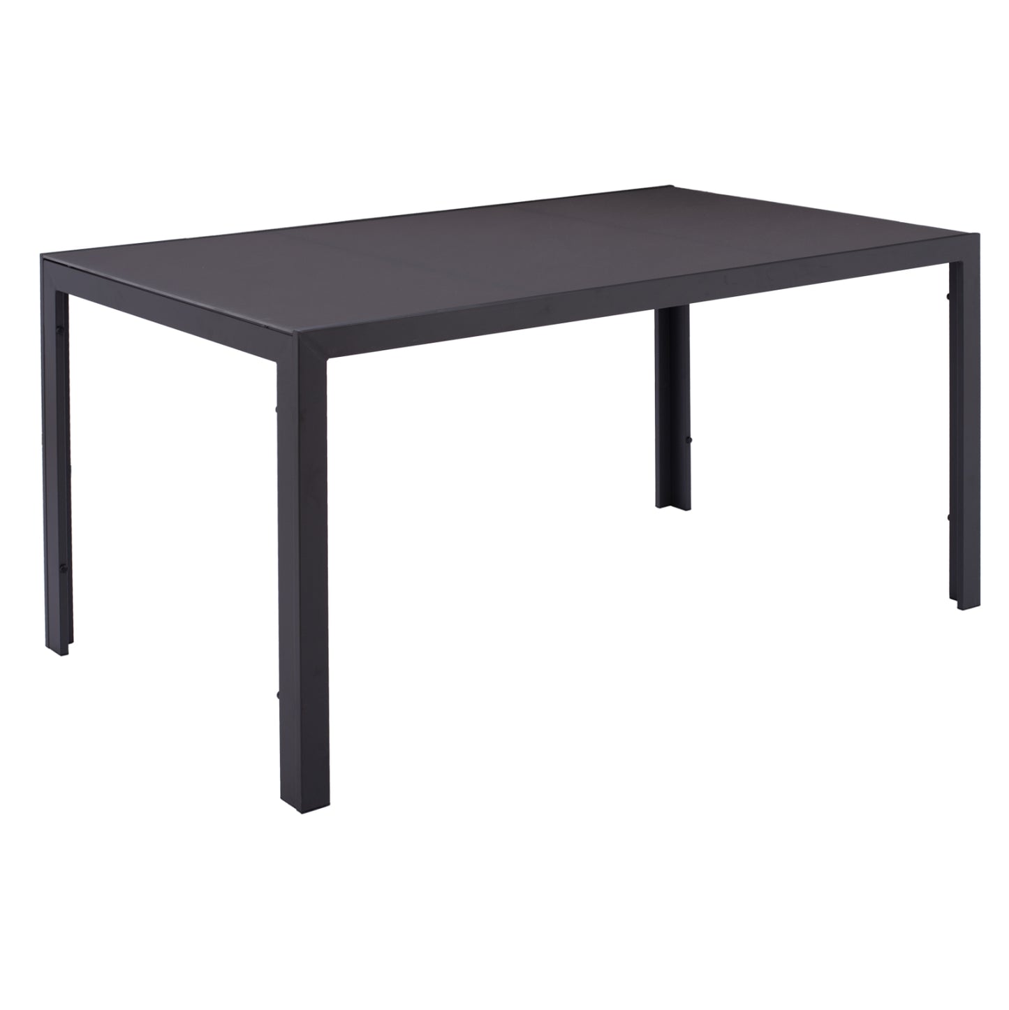 METALLIC TABLE IN GREY WITH GREY GLASS 150x90x75cm HM5767.01