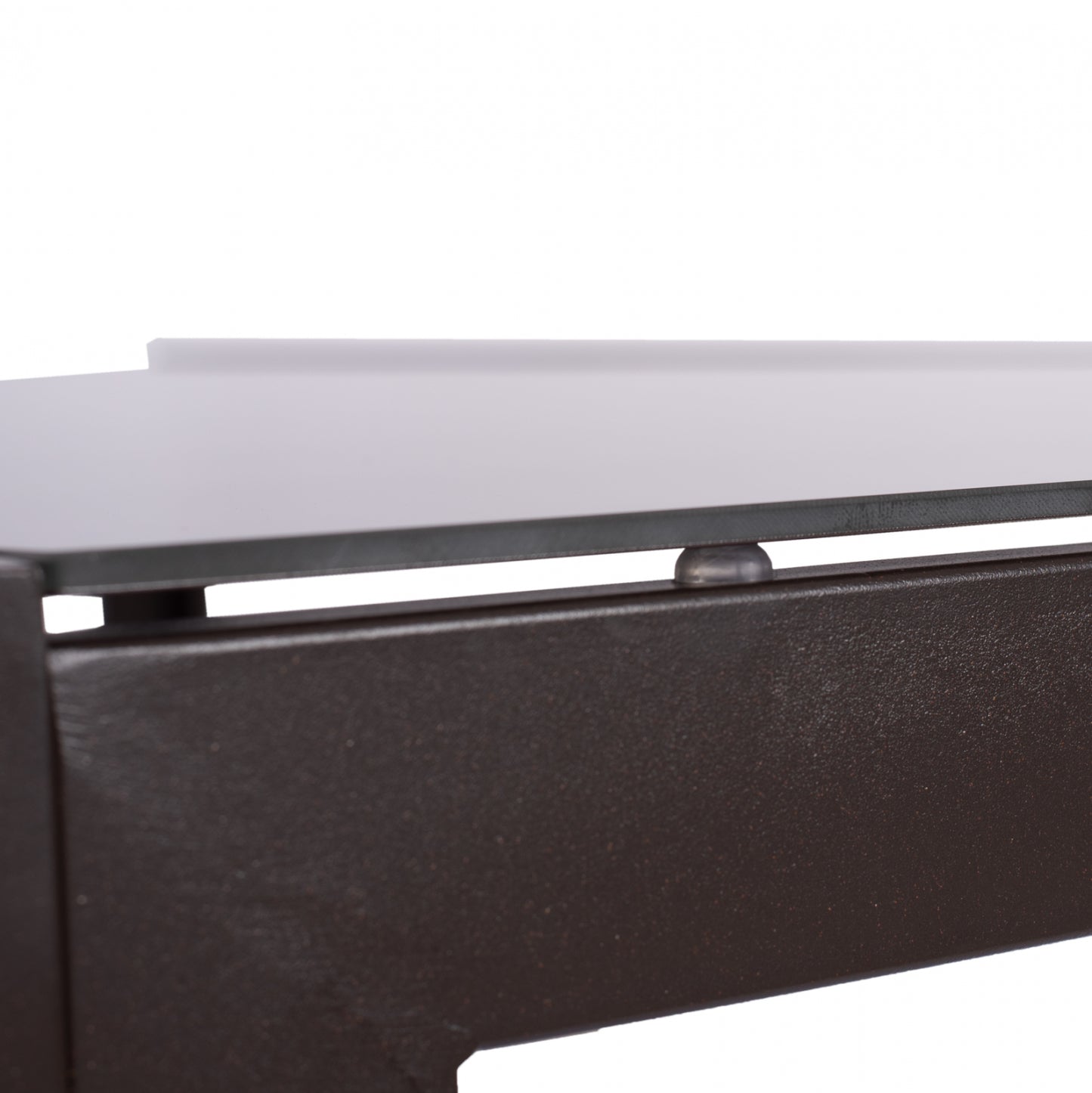 METALLIC TABLE IN BROWN WITH BROWN GLASS 150X90X75cm HM5767.02