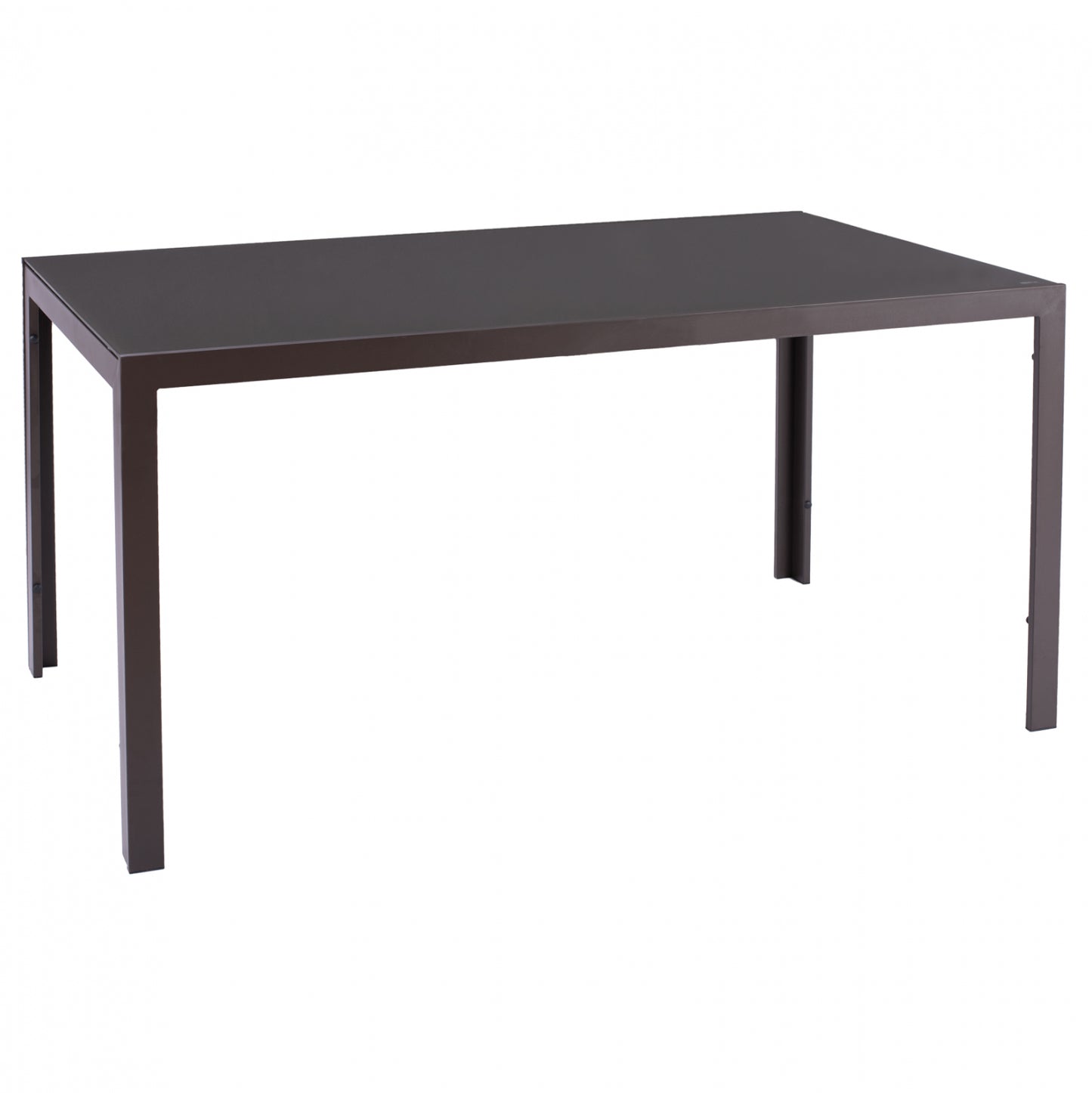 METALLIC TABLE IN BROWN WITH BROWN GLASS 150X90X75cm HM5767.02 image 1